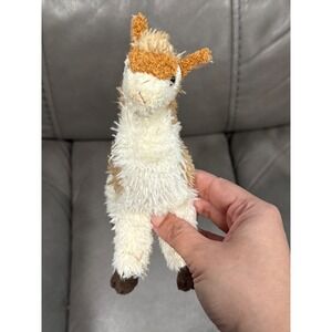 Douglas Plush Llama Alpaca Stuffed Animal Toy Tan White Fuzzy Small